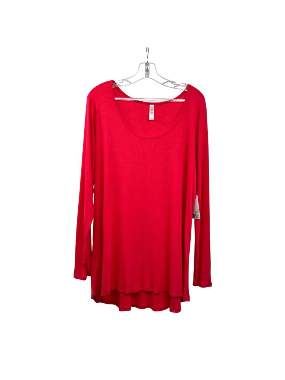 LuLaRoe Lynnae Ribbed Top Long Sleeve Hot Pink Womens Size 2XL New